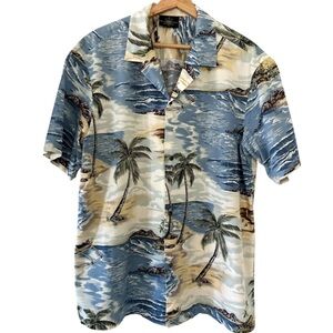 Men’s Hawaiian Shirt Tropical Vacation Cruise Travel Casual XL
